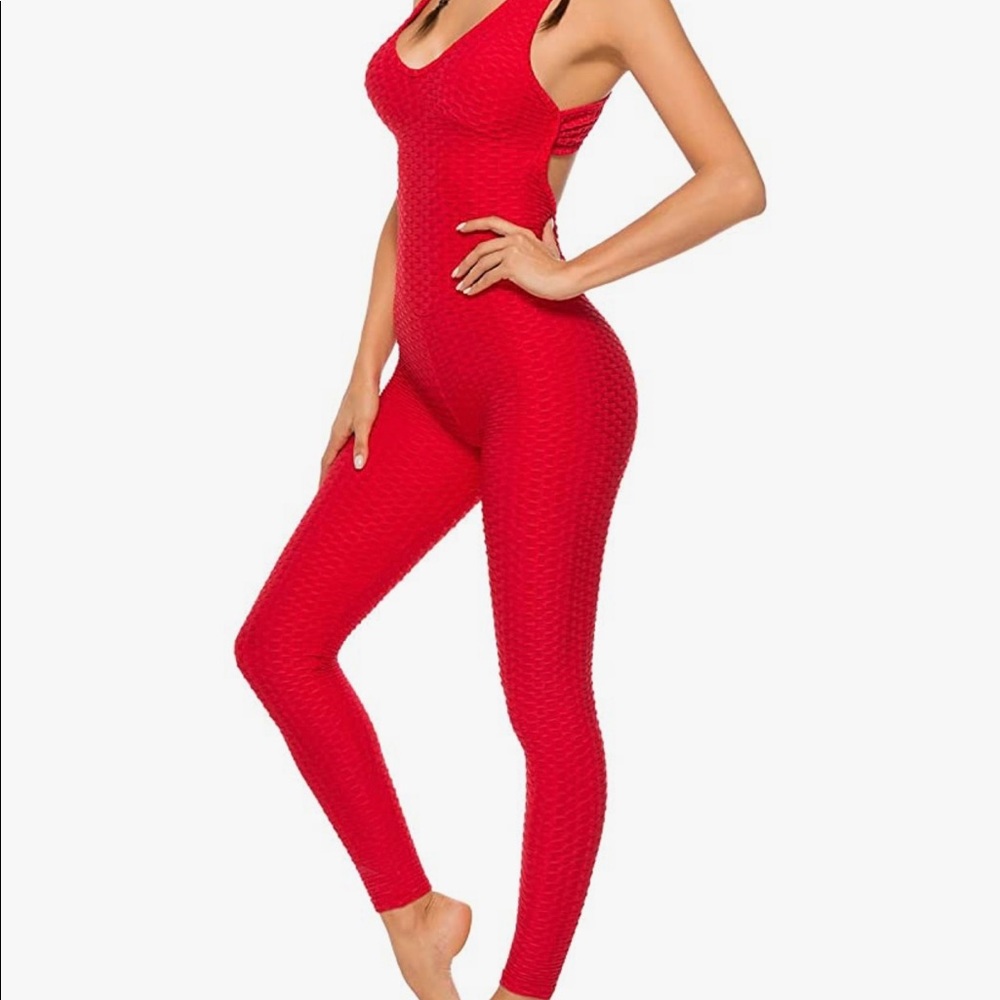 Workout Romper Jumpsuit Textured One Piece Activewear